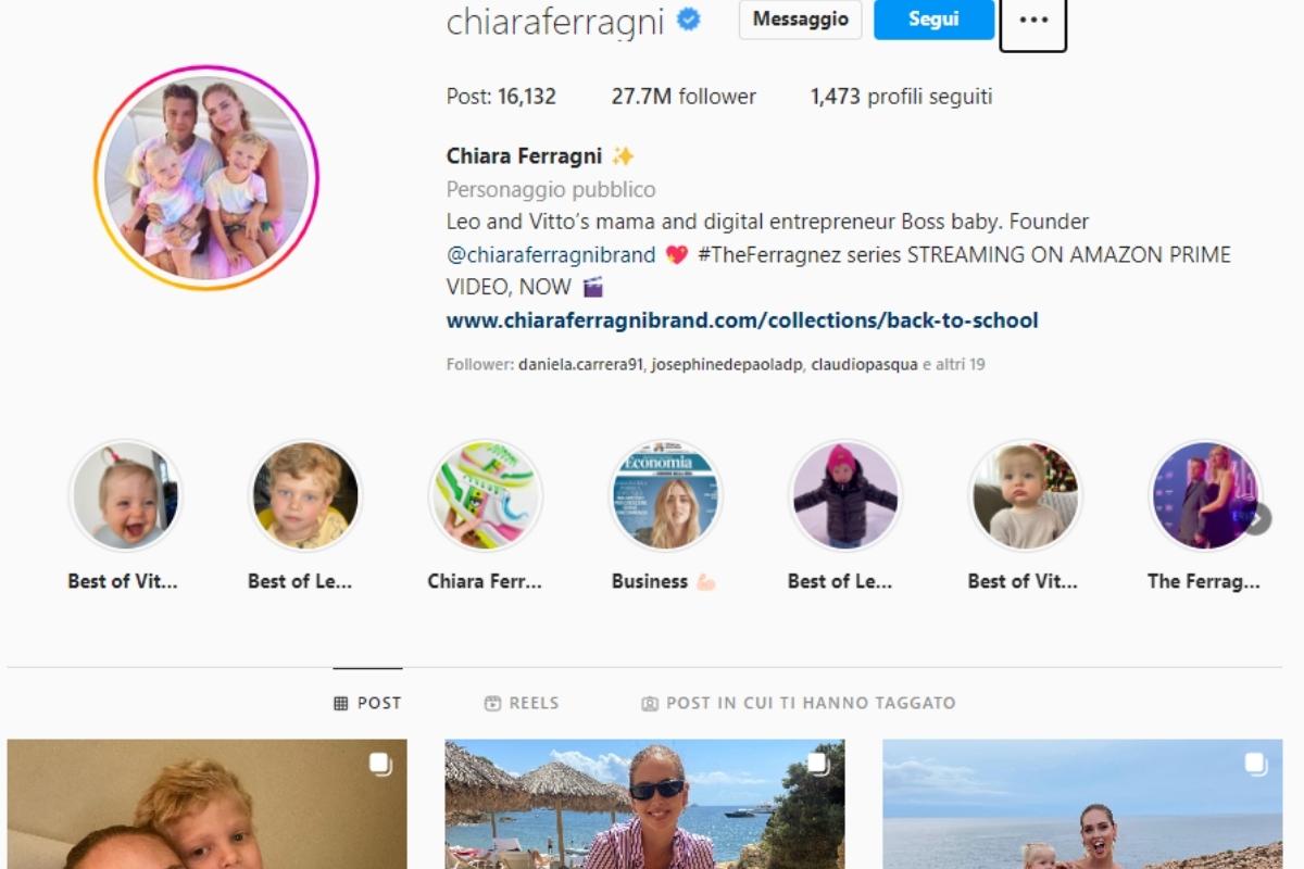 Chiara Ferragni - Profilo Instagram
