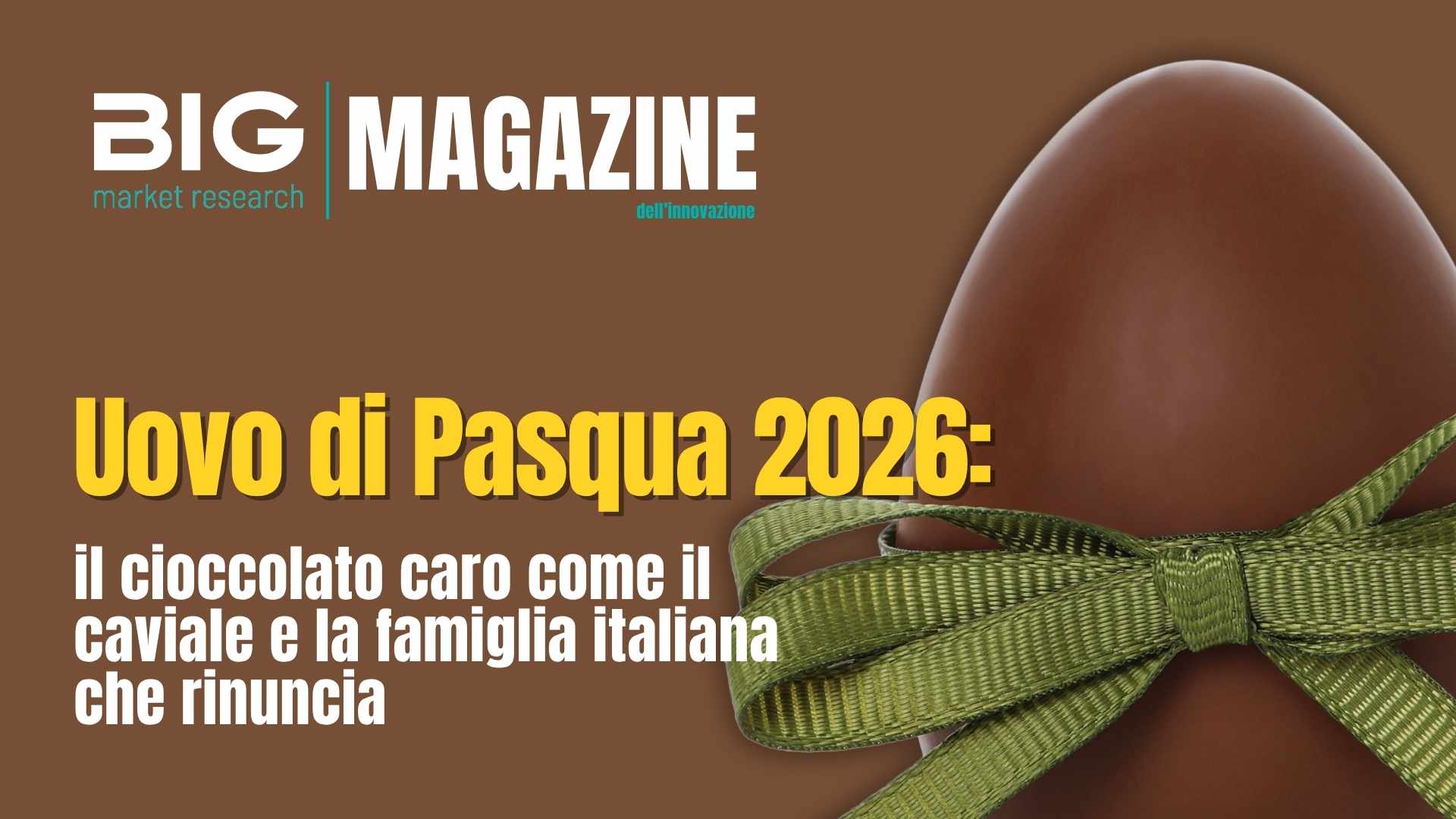 PASQUA 2026: CIOCCOLATO CARO COME IL CAVIALE
