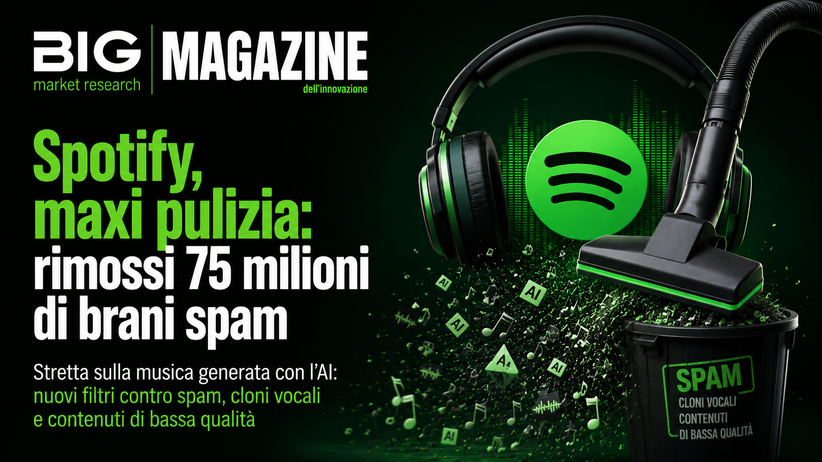 Spotify ha eliminato oltre 75 milioni di tracce spam in un anno